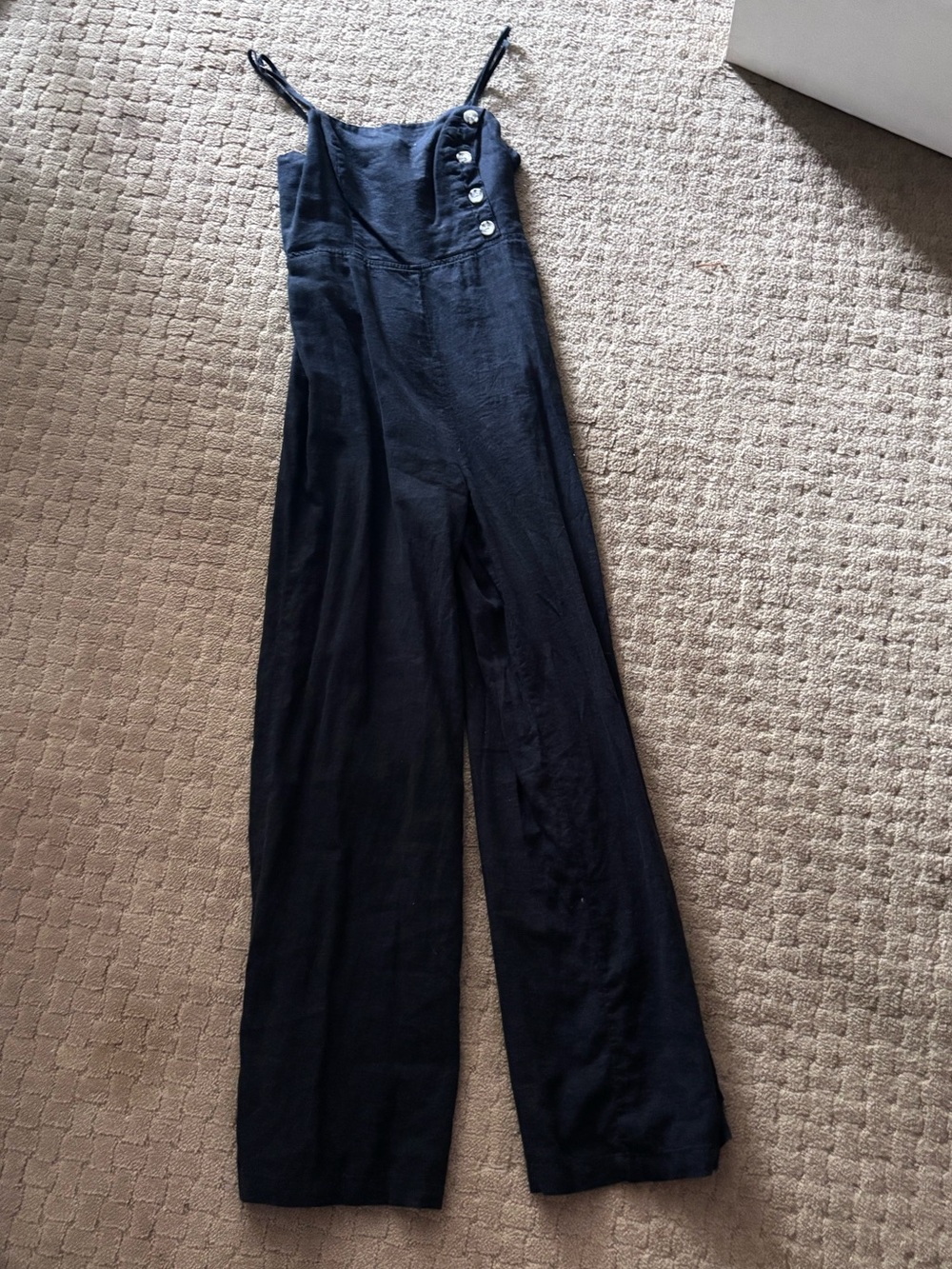 Urban Outfitters Women’s Black Jumpsuit with Side Button Detail